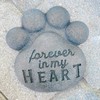 AuldHome Dog Pawprint Memorial Stone; Pet Cat or Dog Bereavement