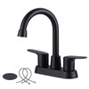 Matte Black Bathroom Faucet 3 Hole, 4 Inch 2 Handle