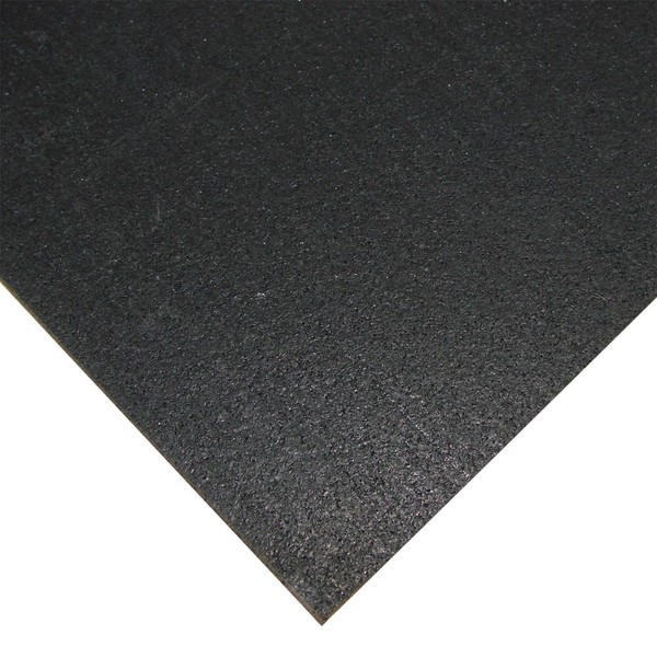 Rubber-Cal Elephant Bark Flooring and Rolling Mat, Black, 1/4-Inch x 4 x 4-Feet