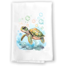 Adorable Sealife Ocean Aquatic Baby Turtles Decorative Towel | Nursery Home Kitchen Bathroom Decoration | Summer Spring Christmas Fall Gift Present | Wedding Bridal Shower | Wildlife Lovers