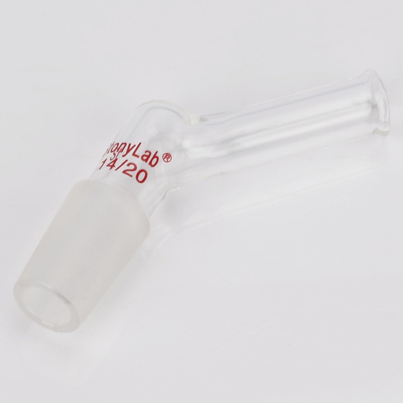 stonylab Angled Glass Adapter, Borosilicate Glass Pouring Adapter with 14/20