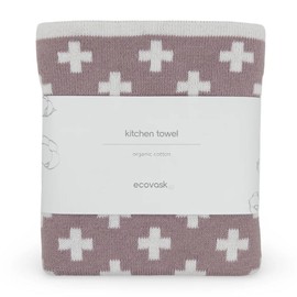 Ecovask Kitchen Tea Towel Single Organic Cotton, Orchid +