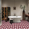 Alow Peel and Stick Floor Tile,Self-Adhsive Vinyl Flooring,Red Peel and