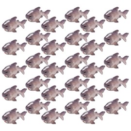 Exasinine 30 Pcs Resin Shark Miniature Shark DIY Accessories Kit Fish Tank Decoration Set for Fairy Garden Succulent Planter Moss Landscape DIY Terrarium Home Décor (Gray)