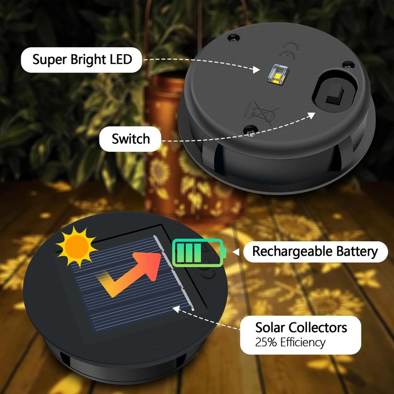 GENYESTAR Solar Light Replacement Top 4 Pack (3.15" x 2.76"