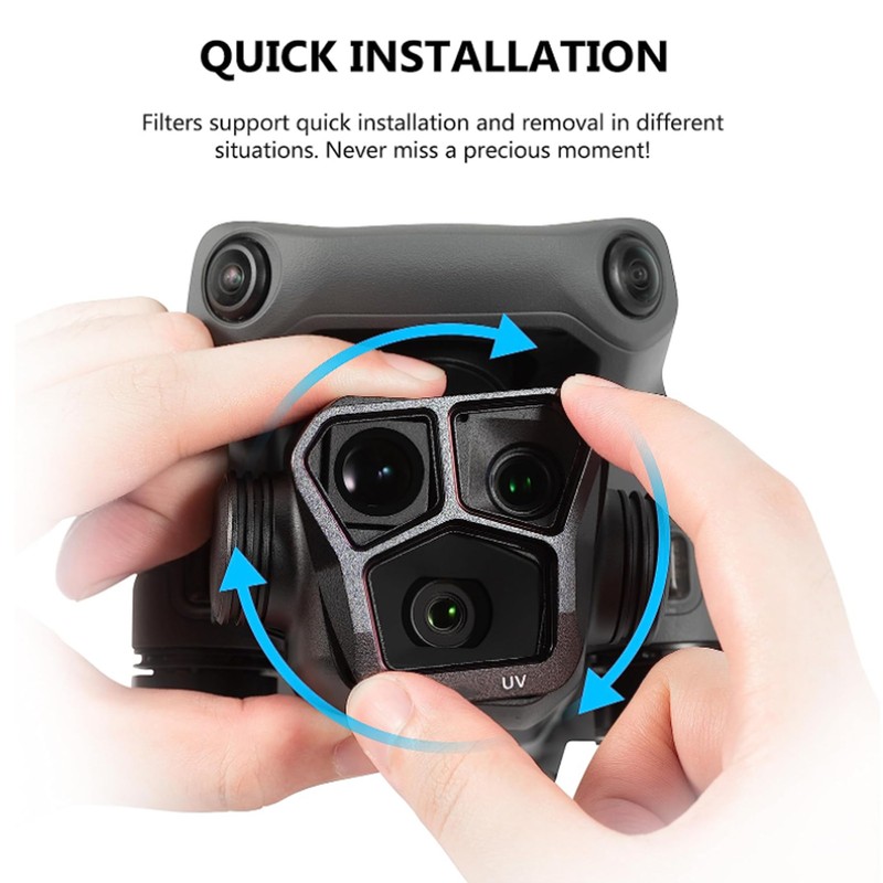 Drone UV Filter Waterproof Matte Black High Accuracy Drone UV