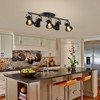 KEESFU 5-Light Track Lighting Kit,Black Semi Flush Mount Ceiling Light