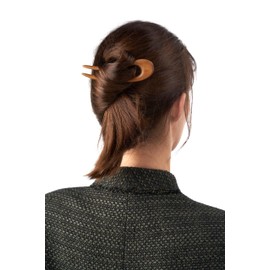 Women's Hair Pin Asian Style Hair Clip 100% Wood Comfortable and Gentle on Hair (Beige)