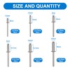 BESTYCHAO 180Pcs Blind Rivets Kit, Stainless Steel Pop Rivets 6