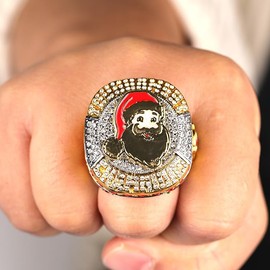 Sports prize winter christmas santa Baseball softball football tournament championship ring size 11 (5, CHAMPIONS RING)