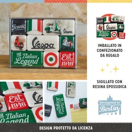 Nostalgic-Art Set di Magneti retrò, Vespa – Italian Legend – Idea regalo per amanti de scooter, Decorazione del frigorifero, Design vintage, 9 pezzi