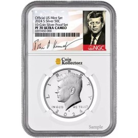 2024 S Silver Kennedy Half Dollar 50C NGC PF 70 Ultra Cameo 10-coin proof set