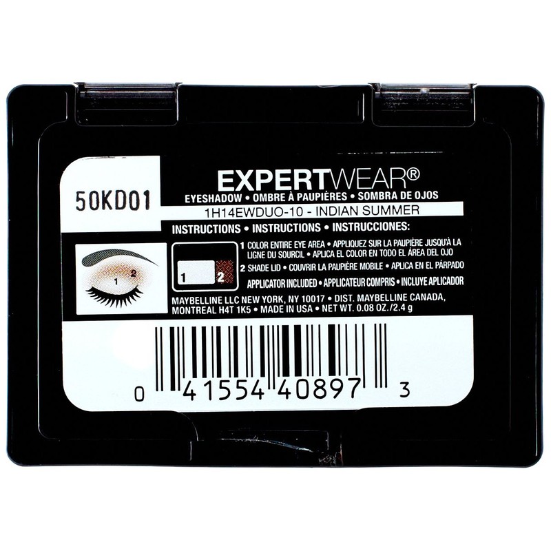 Maybeline New York Expert Wear Eyeshadow, Indian Summer, Duos, 0.08