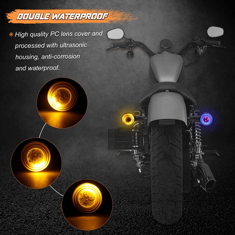 NTHREEAUTO Sequential Turn Signals Light LED Switchback Flowing Motorcycle Blinkers