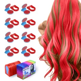 Hair Chalk for Kids hair color kids makeup sets for girls 5-8 Kids' washable hair chalk - temporary hair color that can be washed off after application（Red）