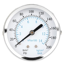 0-14kg/cm 0-200psi Dual Scale Pressure Gauge  1/8NPT Back Connection