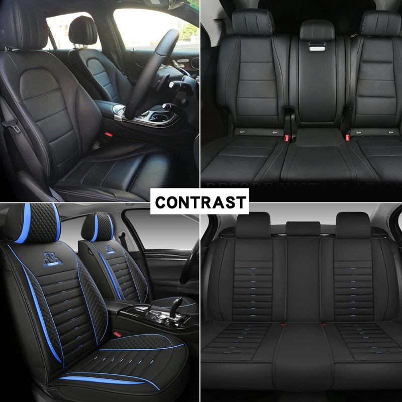 OUTOS Luxury Leather Auto Car Seat Covers 5 Seats Full