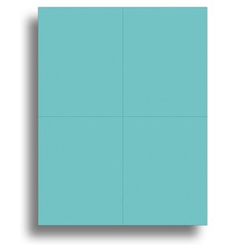 Blank Colored 4-up Postcard Paper by Desktop Publishing Supplies - 25 Sheets / 100 Postcards Pack - Printable with Laser or Inkjet Printer - Plain Matte Cardstock (Bright Blue)
