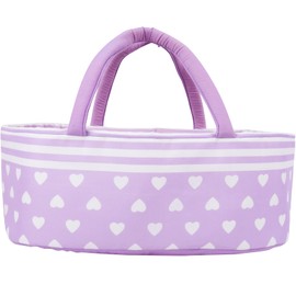 AORI Reborn Baby Dolls Bassinet - Foldable Doll Crib Bed Soft Doll Carrier Accessories with Handle for 17-22 Inch Newborn Baby Girls (Purple)