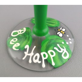 Sunflower and Bumble Bee Margarita Glass - Hand Painted - Yellow Flower - Summer Cocktail Glasses