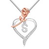 Nymerianoble Heart Necklace Silver Rose Heart Necklaces for Women CZ