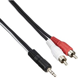 TECH 2ch Cable, Mini Street (Male) X 1 ⇔ PIN (Male) X 2 2m MP-2 Black