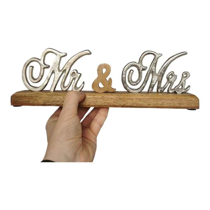 Goldbach Mr & Mrs Lettering Aluminium and Wood 33/10.5/5 cm