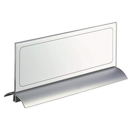 Durable de Luxe 820319 Desk Name Plate Presenter 105 x 297 mm Acrylic with Aluminium