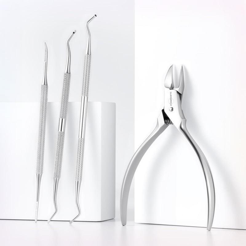 Stainless Steel Pedicure Kit with Ingrown Nail Lifters, Precision File