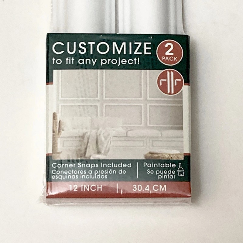 Build and Batten 2-Pack 12" Wall Panel Rail Kit White