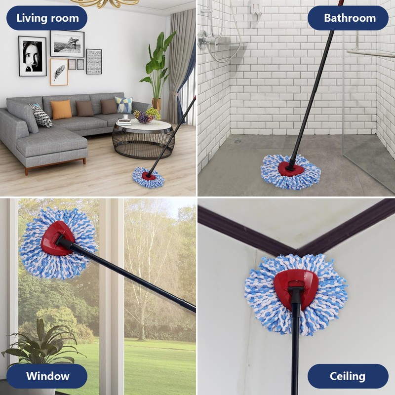 4 Pieces Mop Replace Head Set Compatible with O Cedar