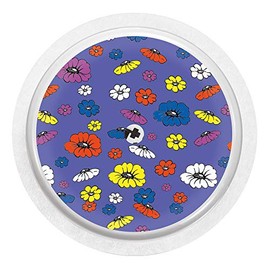 2X Flower Frenzy - Sticker Skin for Freestyle Libre Sensor Color Blau