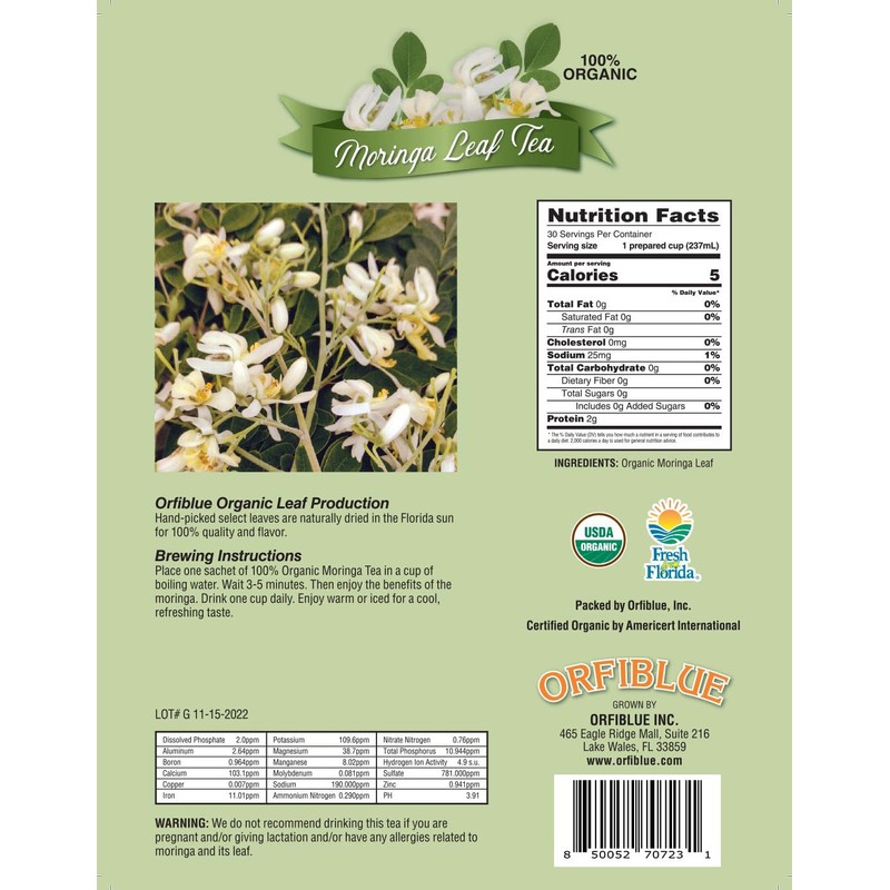 100% Organic Moringa Leaf Tea