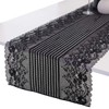mookaitedecor Rectangular table runner made of black lace with embroidery