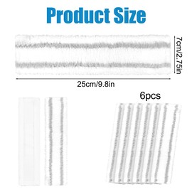 Adiwo Window Vac Cleaning Pads for Karcher, 6Pcs Karcher Window Cleaning Machine Rag Replacement Pack, Compatible with Karcher WV1 WV50 WV75 Window Vacuum Cleaners（Gray）