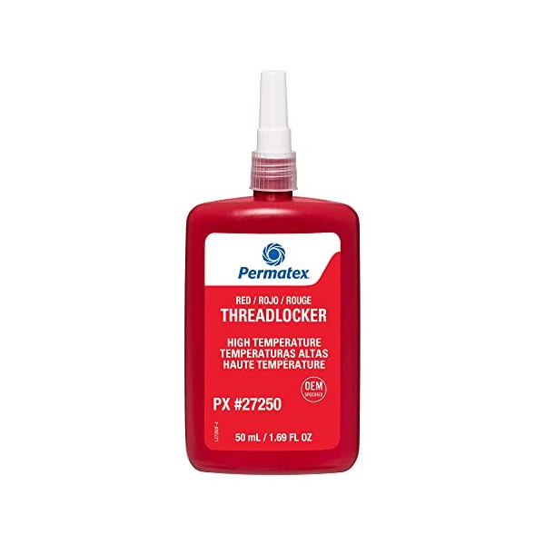 Permatex 27250 Red High Temperature 272 Threadlocker, 50mL