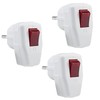 Schuko Plug with Switch, Pack of 3, PABANCE Earthing Contact