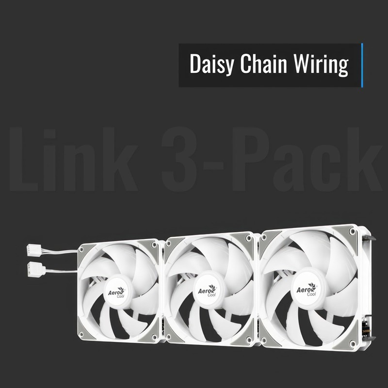 AeroCool Link 3-Pack Fan for PC Case, Triple Pack 120mm