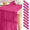 EVSGSONL 10 Pack Cheesecloth Table Runner Hot Pink,10 ft Gauze