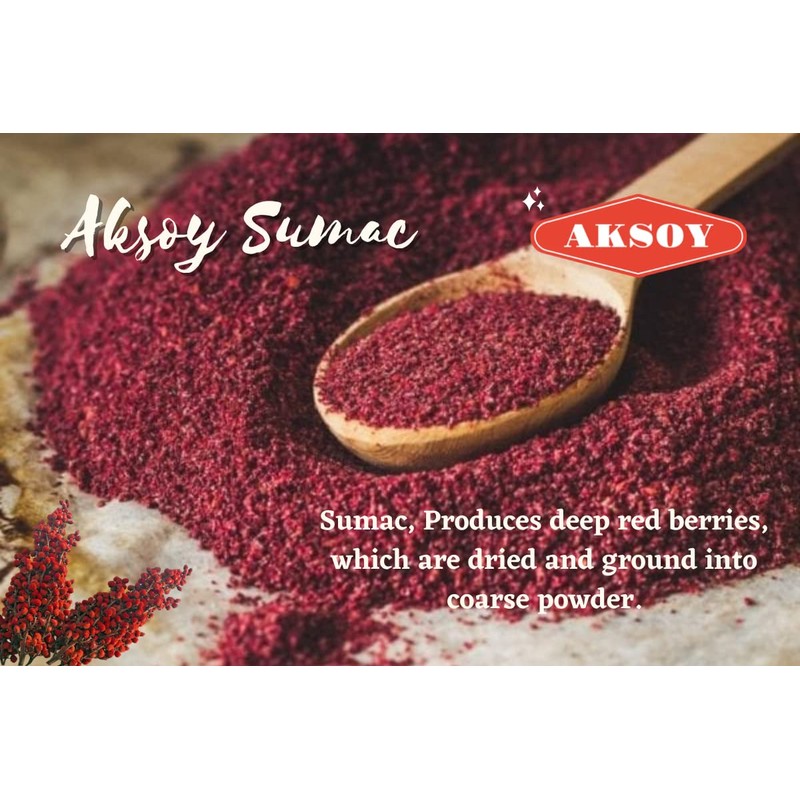 Aksoy Premium Ground Sumac 500gr Bulk Ground Sumac Berries, Bran