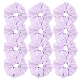 12 Coleteros Extragrandes De Satén De Seda Para Mujer, Pulseras, Bandas Elásticas Para Sujetar Coletas, Accesorios Para Moños Grandes (12 Unidades Extragrandes - Lila)