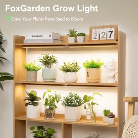 FOXGARDEN® Grow Light, Bamboo Full Spectrum Plant Light Strip for Indoor Plants, 384 LED Bright Grow Lamp with Auto On/Off Timer 4/8/12H, 3 Switch Modes, 10 Dimmable Levels, 4 Strips with 1 Controller