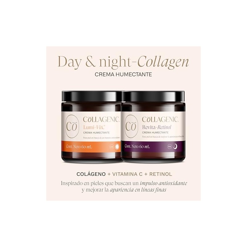 Collagenic 2Pack Cremas Faciales Día Noche Con Vitamina C y