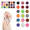Multi-Color Nail Glitter Set,18 Shimmering Glitter Colors Micro Mini Glass