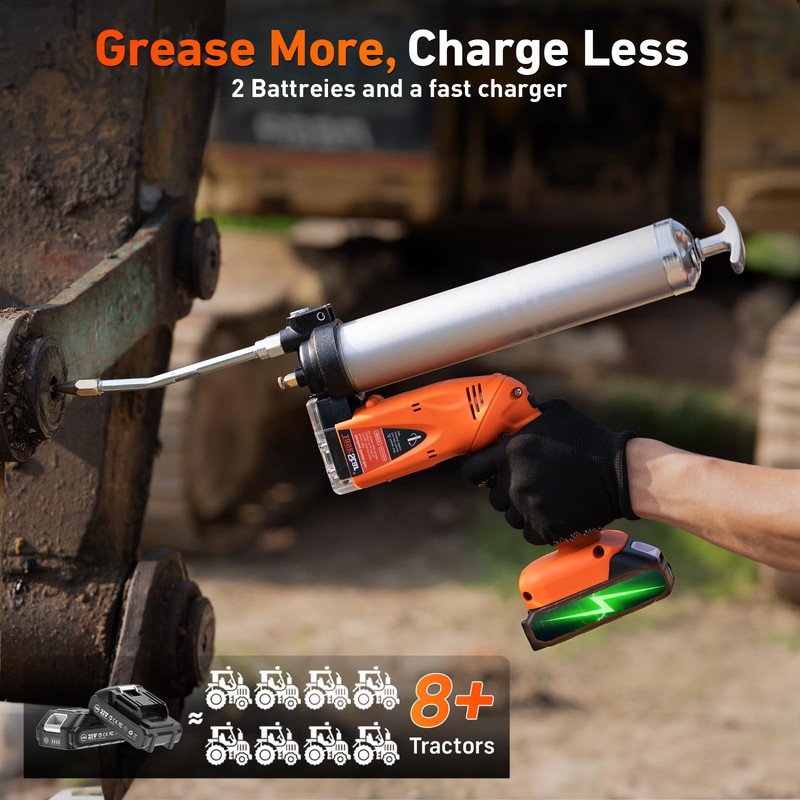 TaskStar 2-in-1 Electric Grease Gun: 10,000 PSI High-Pressure Battery Powered