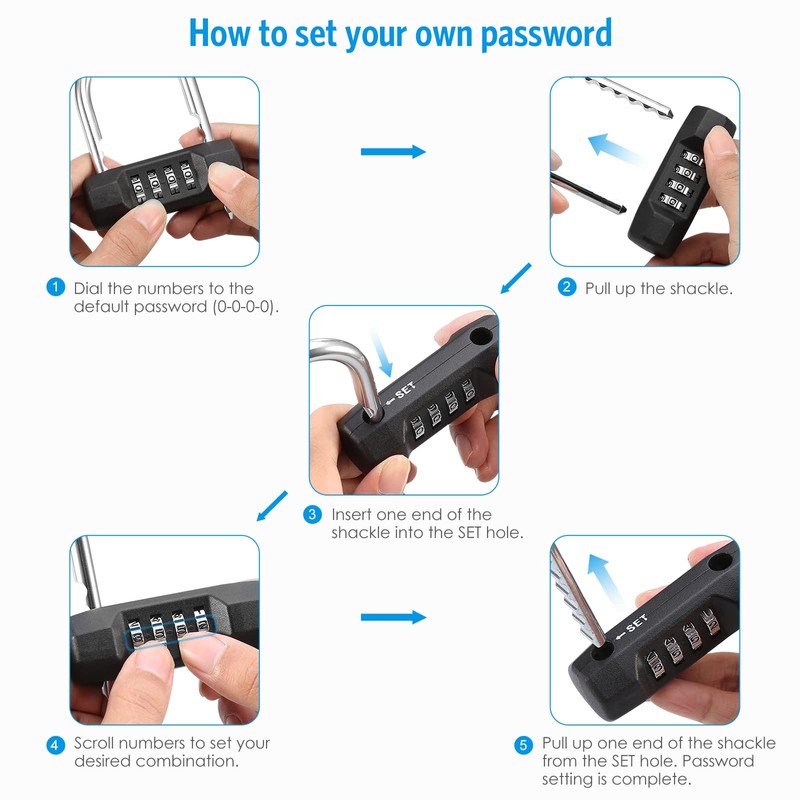 [Upgraded] Brifit Combination Padlock, 4-Digit Combination Lock, Outdoor Weatherproof Combination