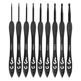 Aiyraa 9-Piece Crochet Hook Set, Ergonomic Crochet Hooks with Lightweight Plastic Handle, Smooth Hook Head, for Beginners, Knitting Enthusiasts and Arthritic Hands, Crochet Hook, Prym Crochet Hook