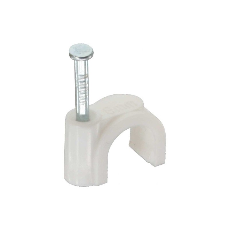InLine® 44020B Cable Clips 8 mm Round White Pack of