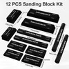 12-Piece Hand Sanding Block Kit for Automotive and Woodworking –