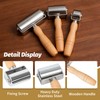 3 Pack 26mm 60mm 100mm Wooden Handle Leather Press Edge